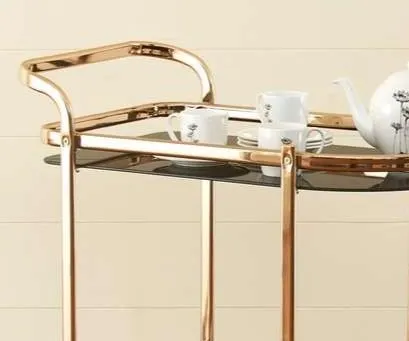 Latvia Gold Bar cart Trolley 2 Tier (Iron)
