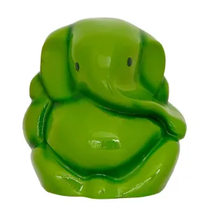 Lord Ganesha Murti Religious Hindu God Figurine Elephant God for Car Dashboard | Green (Pack of 1)