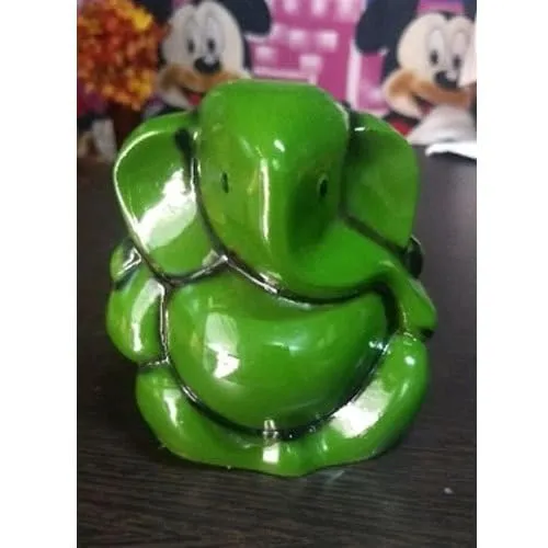Lord Ganesha Murti Religious Hindu God Figurine Elephant God for Car Dashboard | Green (Pack of 1)