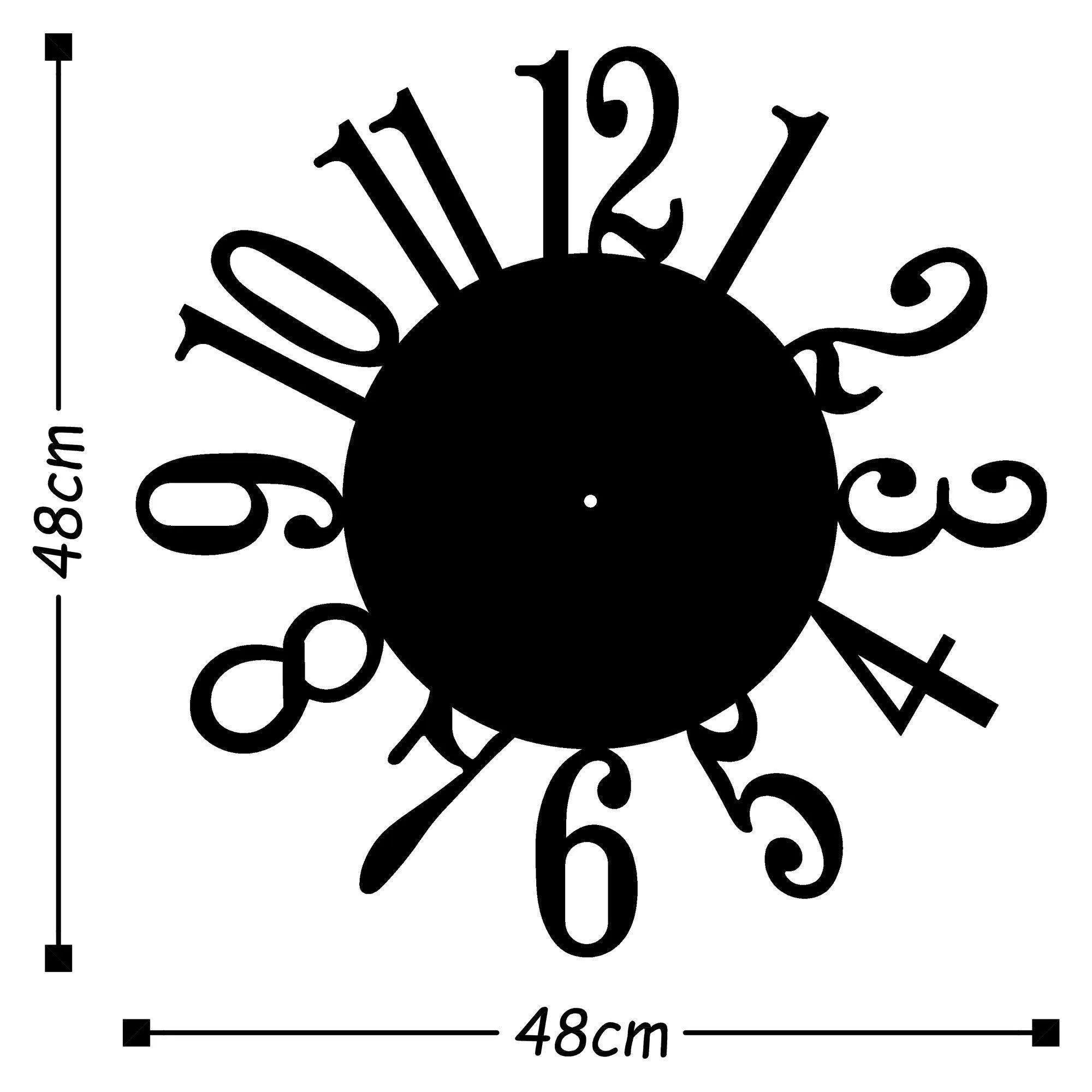 Metal Wall Clock 14 - Black Wall Art