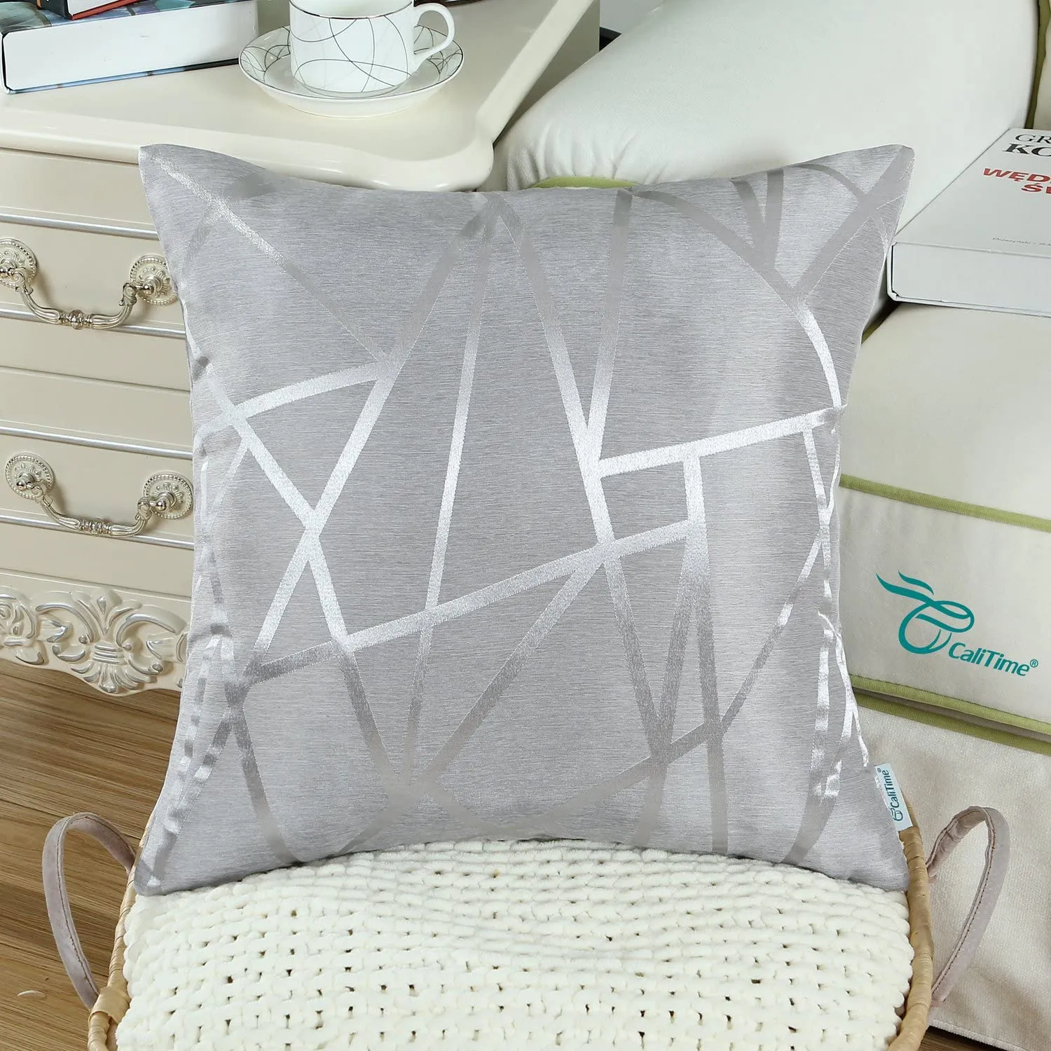 Metallic Décor Grey Pillows