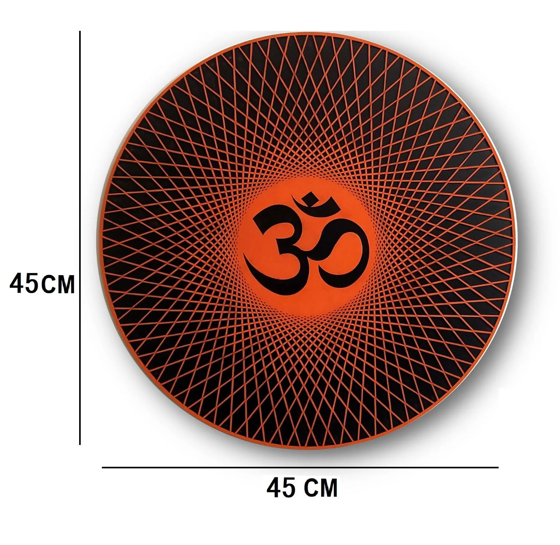 MODERN BOIS ART Beautiful Om Design Wooden Wall Hanging Orange Living Room Wooden Wall Decoration (Orange 01)