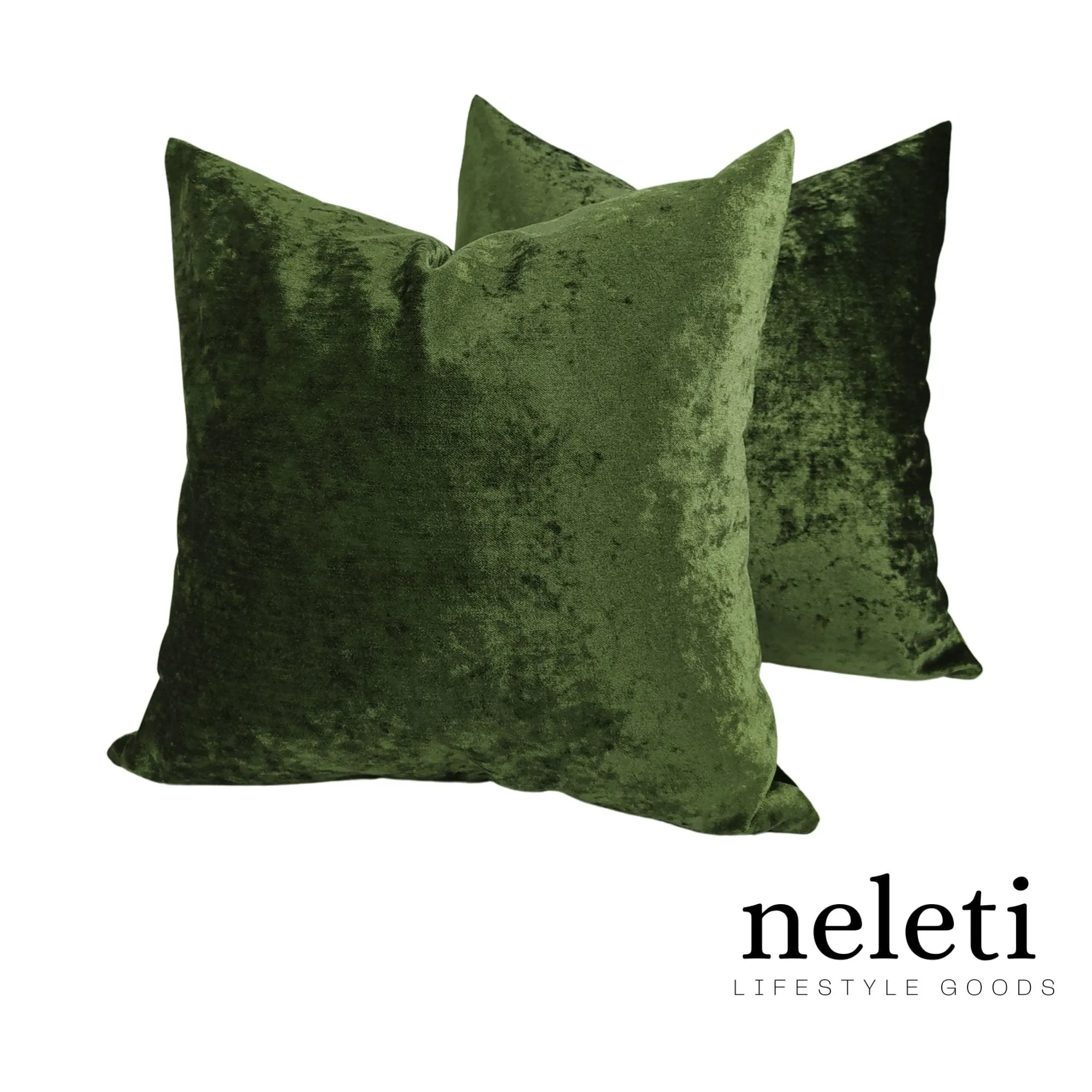 Moss Green Chenille Elegance: Handmade Throw Pillow Covers