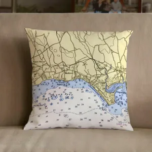Nautical Chart Pillows, Connecticut Coastal Maps