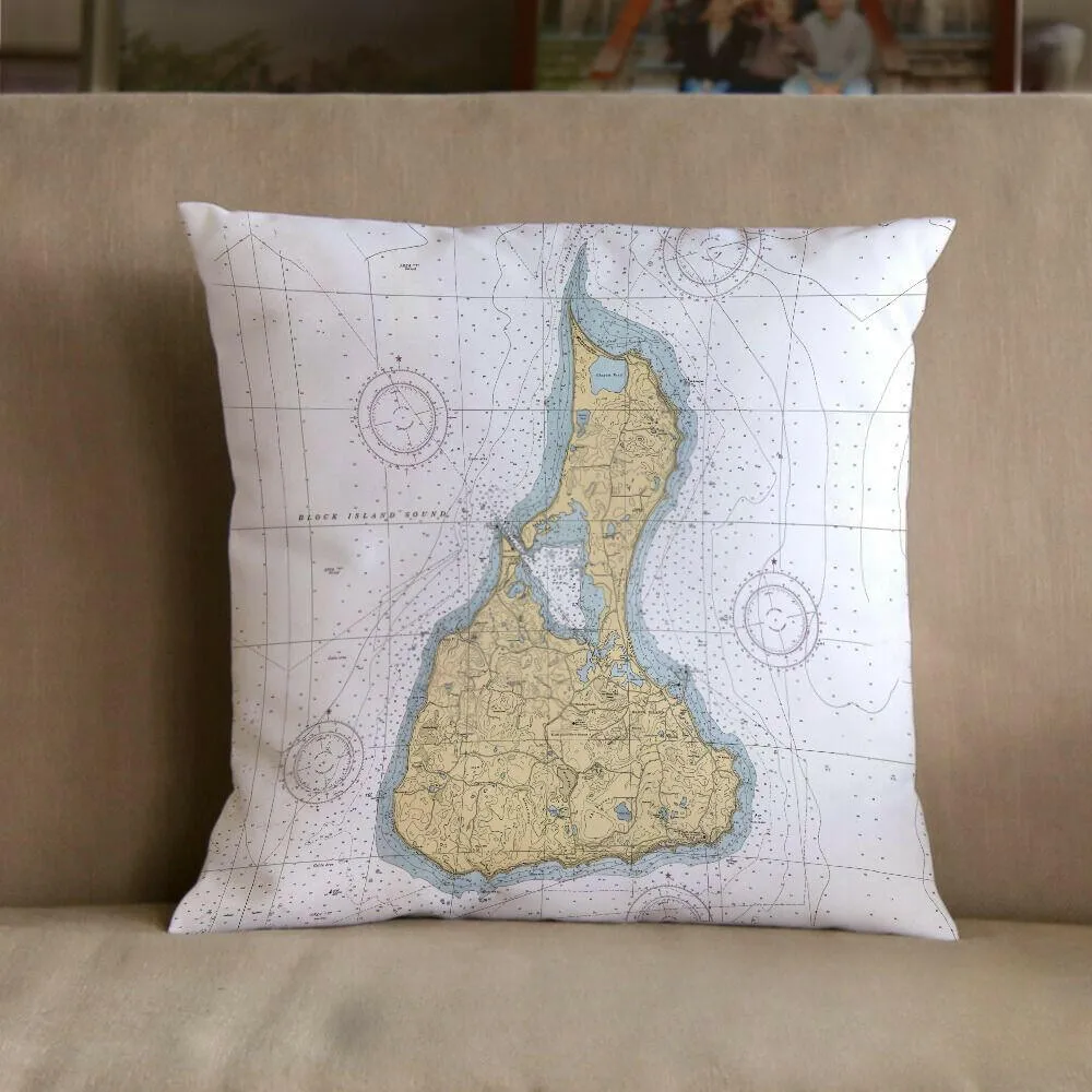 Nautical Chart Pillows, Rhode Island Coastal Maps