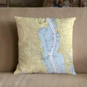 Nautical Chart Pillows, Rhode Island Coastal Maps