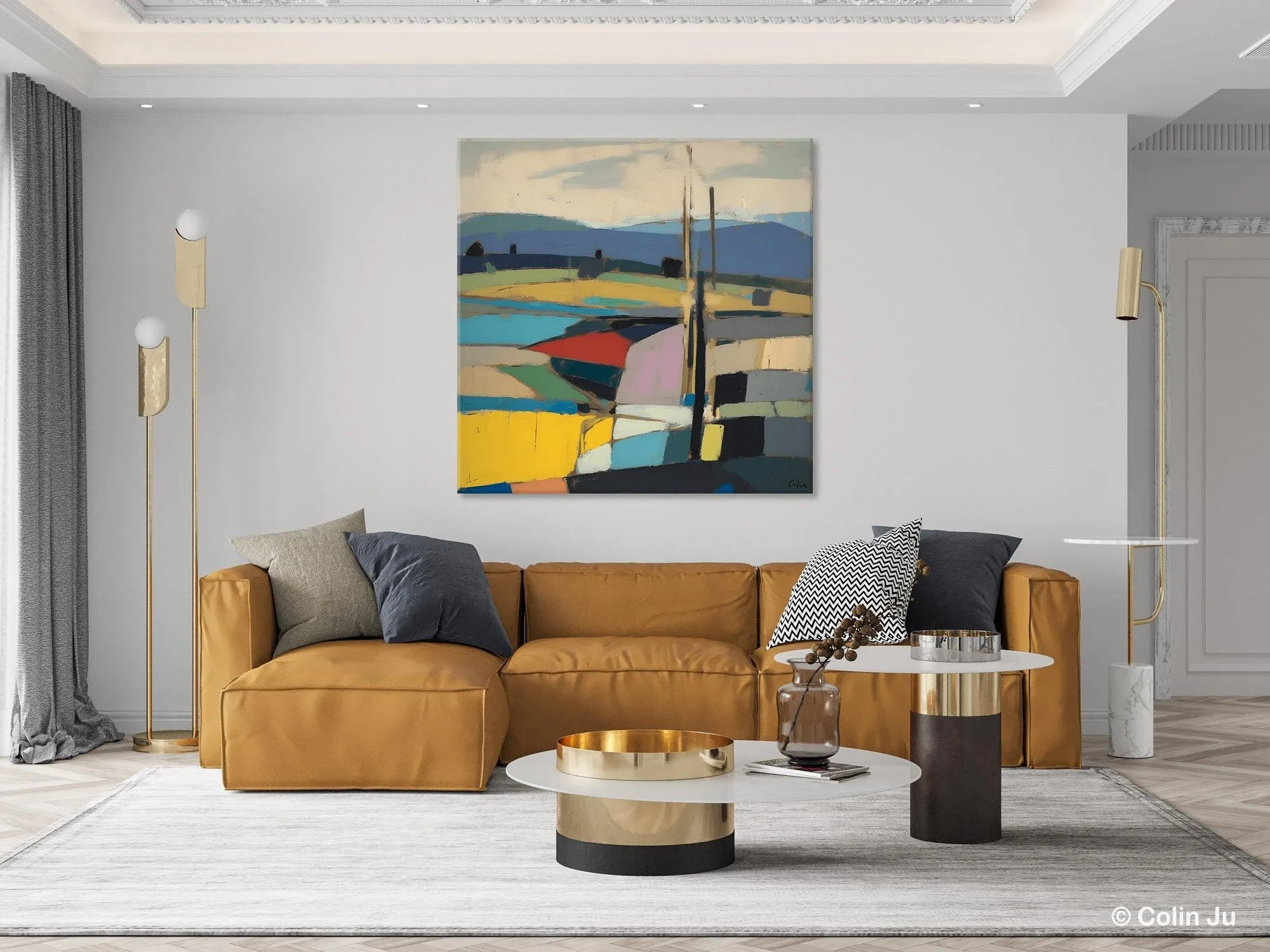 Original Landscape Wall Art Paintings, Abstract Wall Art Painting for Living Room, Landscape Canvas Paintings, Acrylic Painting on Canvas