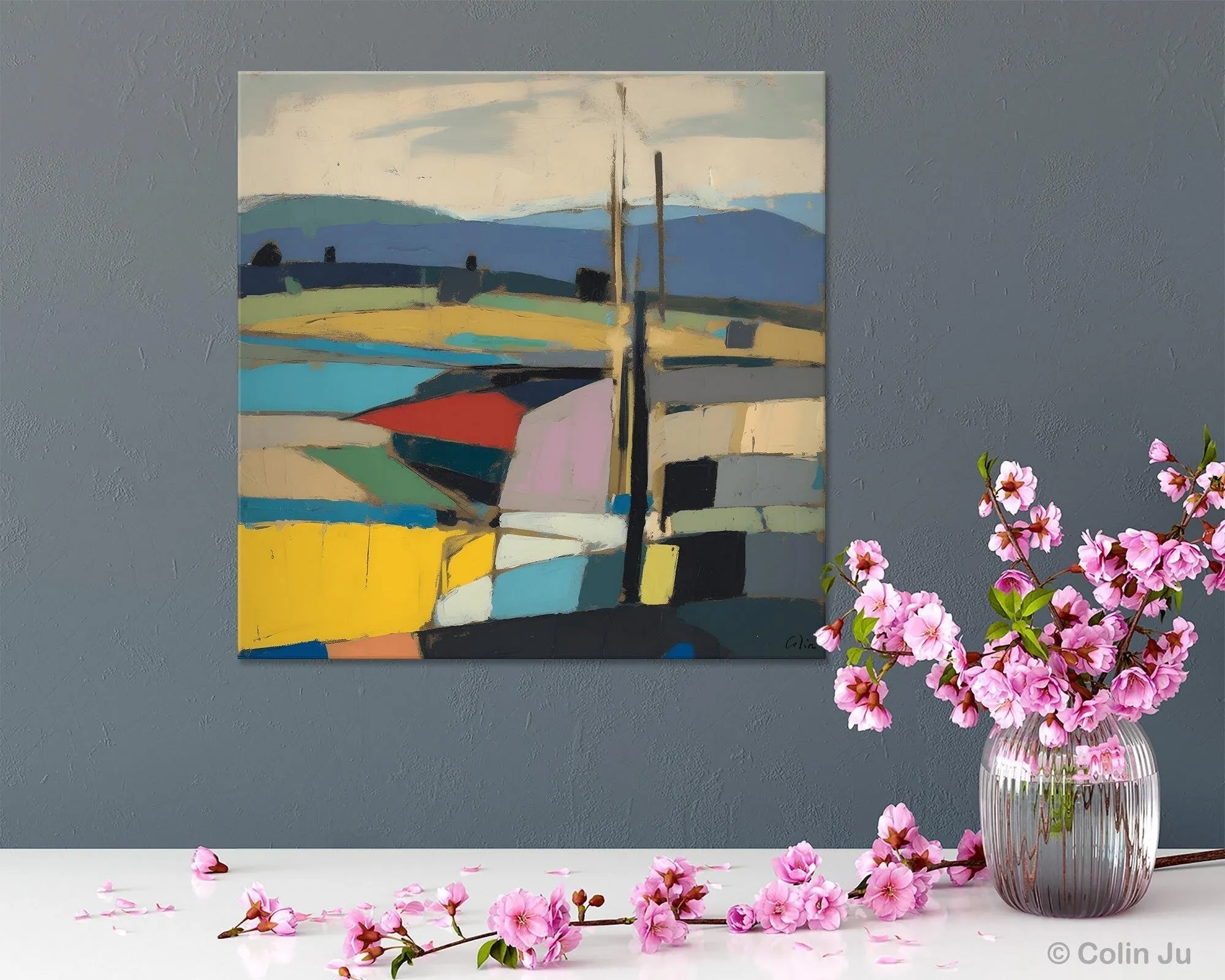Original Landscape Wall Art Paintings, Abstract Wall Art Painting for Living Room, Landscape Canvas Paintings, Acrylic Painting on Canvas