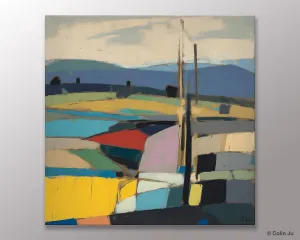 Original Landscape Wall Art Paintings, Abstract Wall Art Painting for Living Room, Landscape Canvas Paintings, Acrylic Painting on Canvas