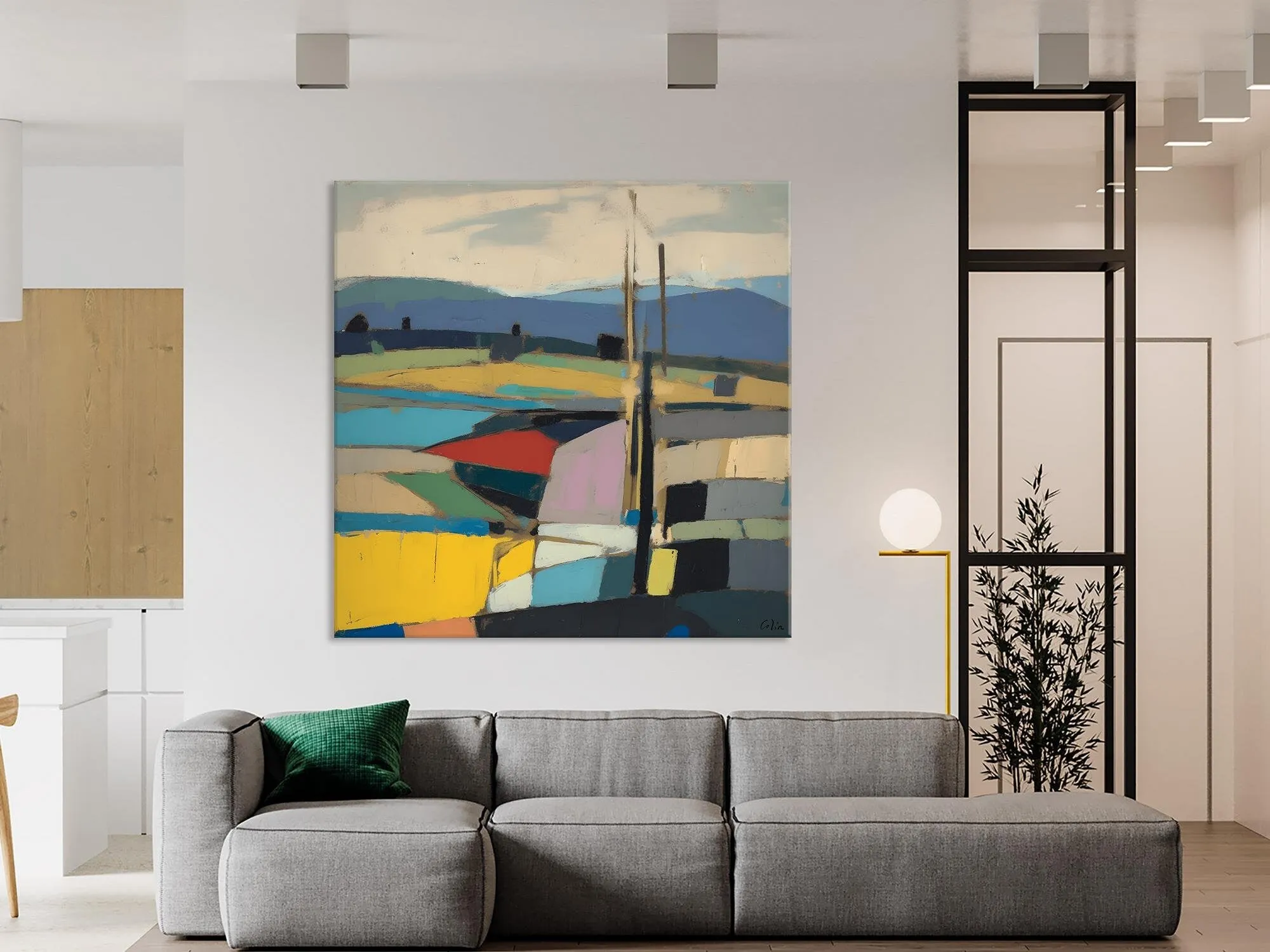 Original Landscape Wall Art Paintings, Abstract Wall Art Painting for Living Room, Landscape Canvas Paintings, Acrylic Painting on Canvas