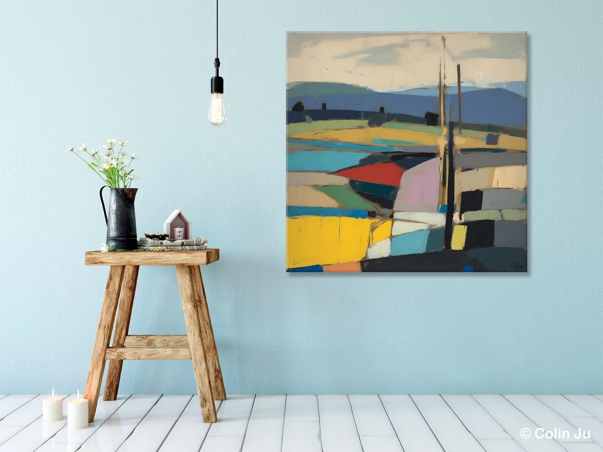 Original Landscape Wall Art Paintings, Abstract Wall Art Painting for Living Room, Landscape Canvas Paintings, Acrylic Painting on Canvas