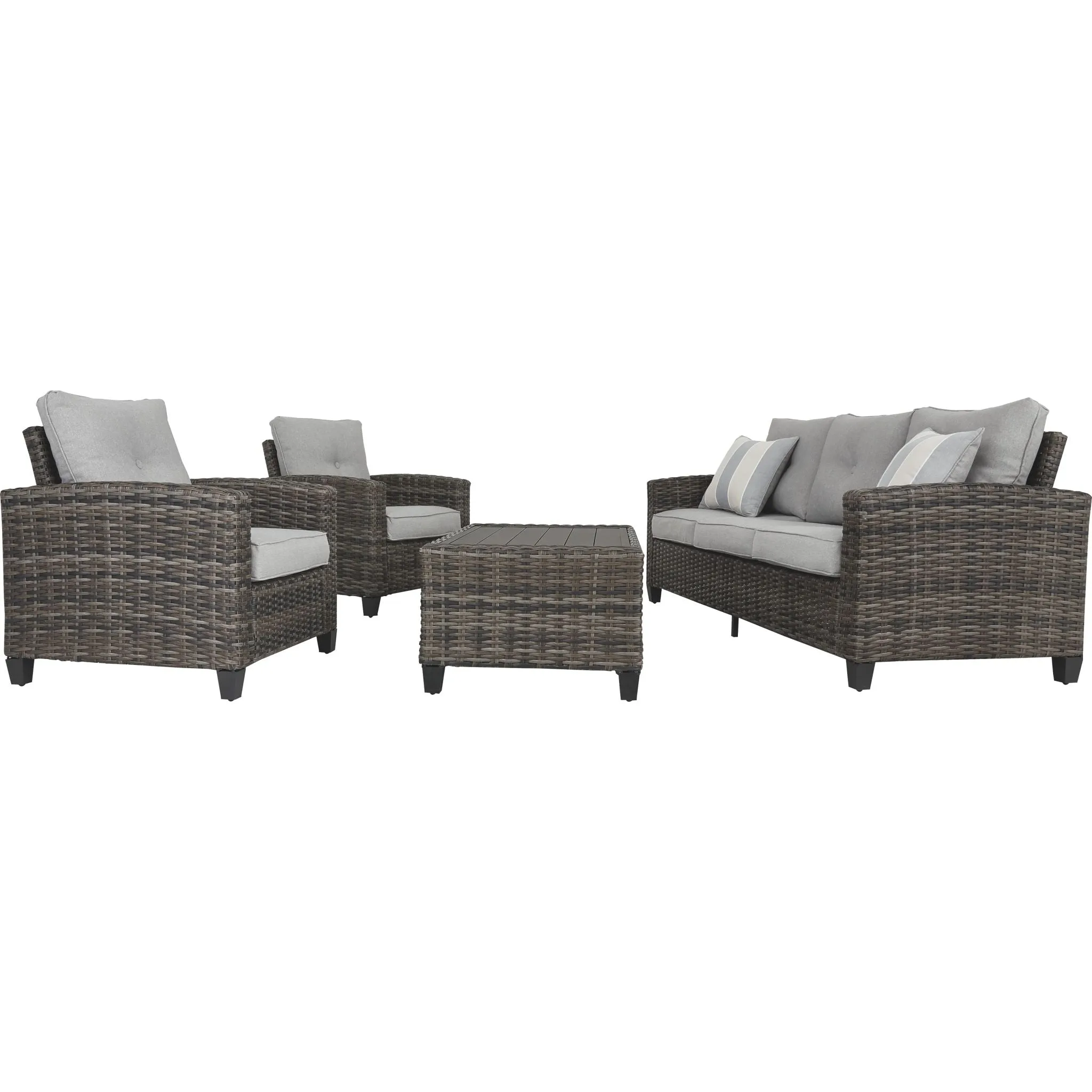 Outdoor Cloverbrooke Sofa/Chairs/Table Set (4/CN) Gray