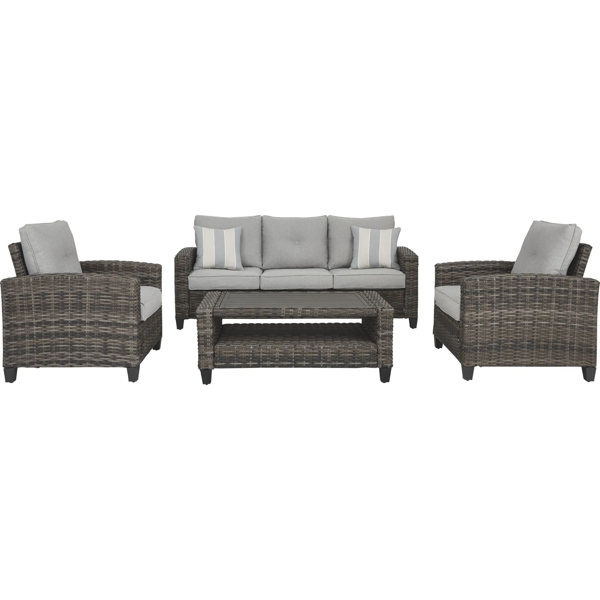 Outdoor Cloverbrooke Sofa/Chairs/Table Set (4/CN) Gray