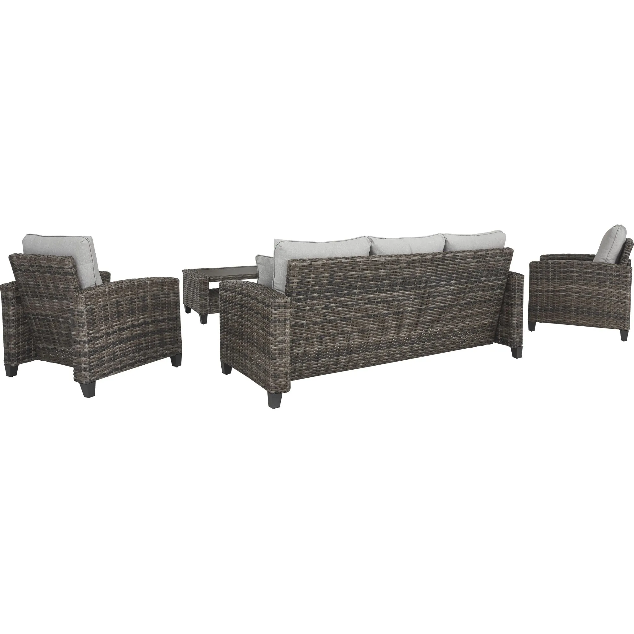 Outdoor Cloverbrooke Sofa/Chairs/Table Set (4/CN) Gray