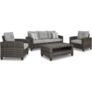 Outdoor Cloverbrooke Sofa/Chairs/Table Set (4/CN) Gray