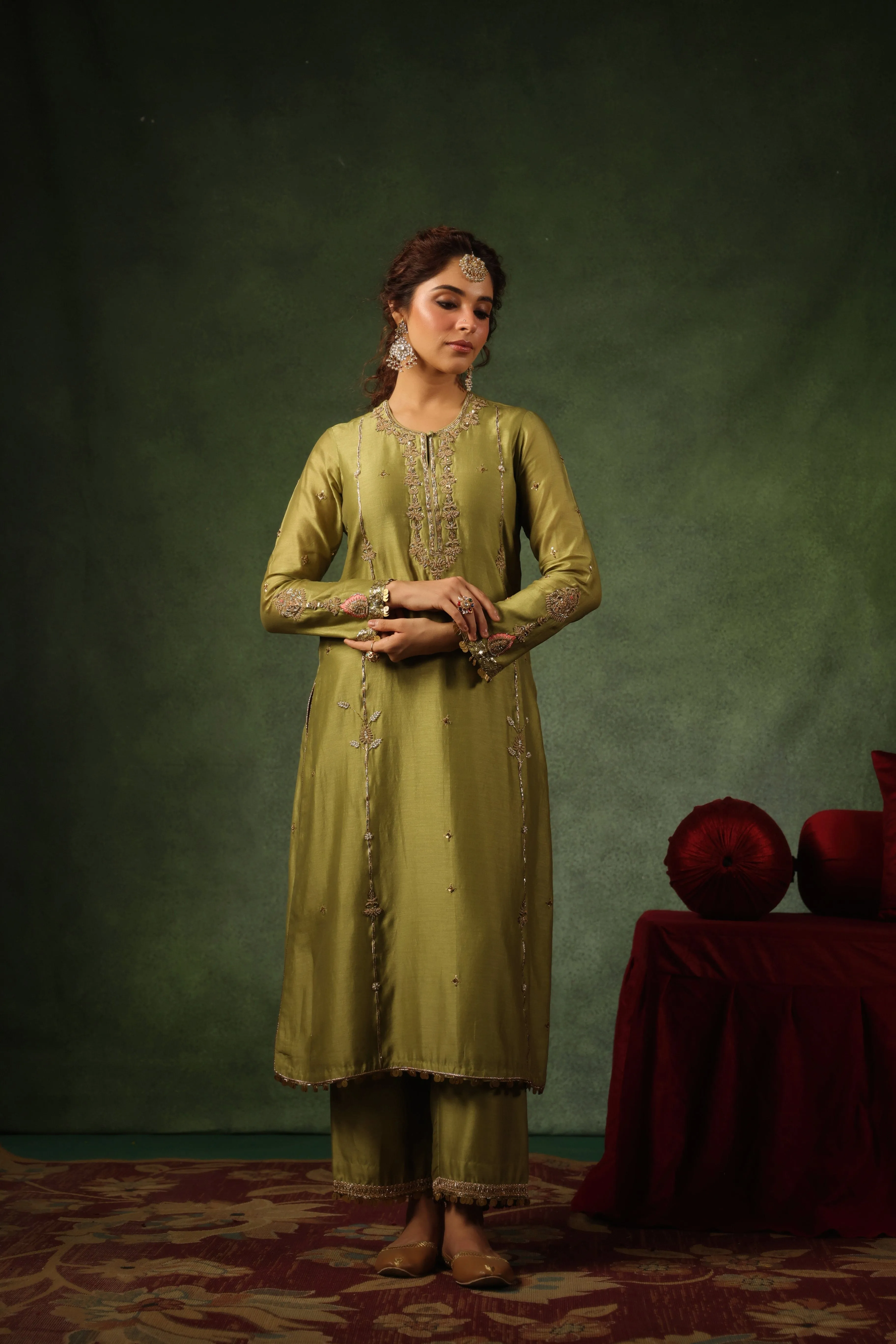 Pakeezah Zardosi Patti Buta Joda Hara