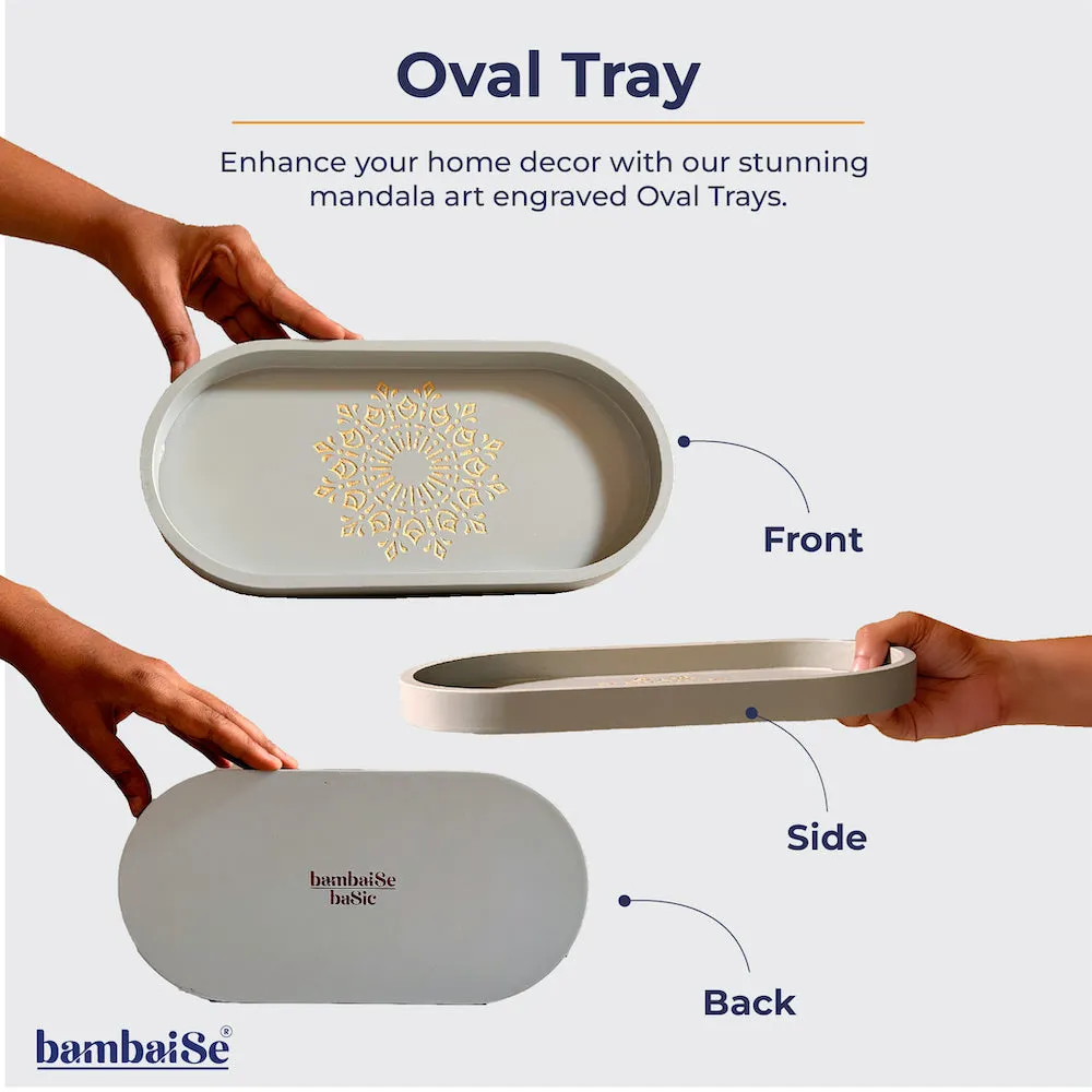 Pebble Grey Oval Tray (S)