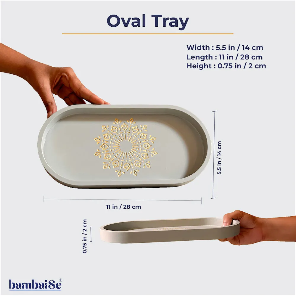 Pebble Grey Oval Tray (S)