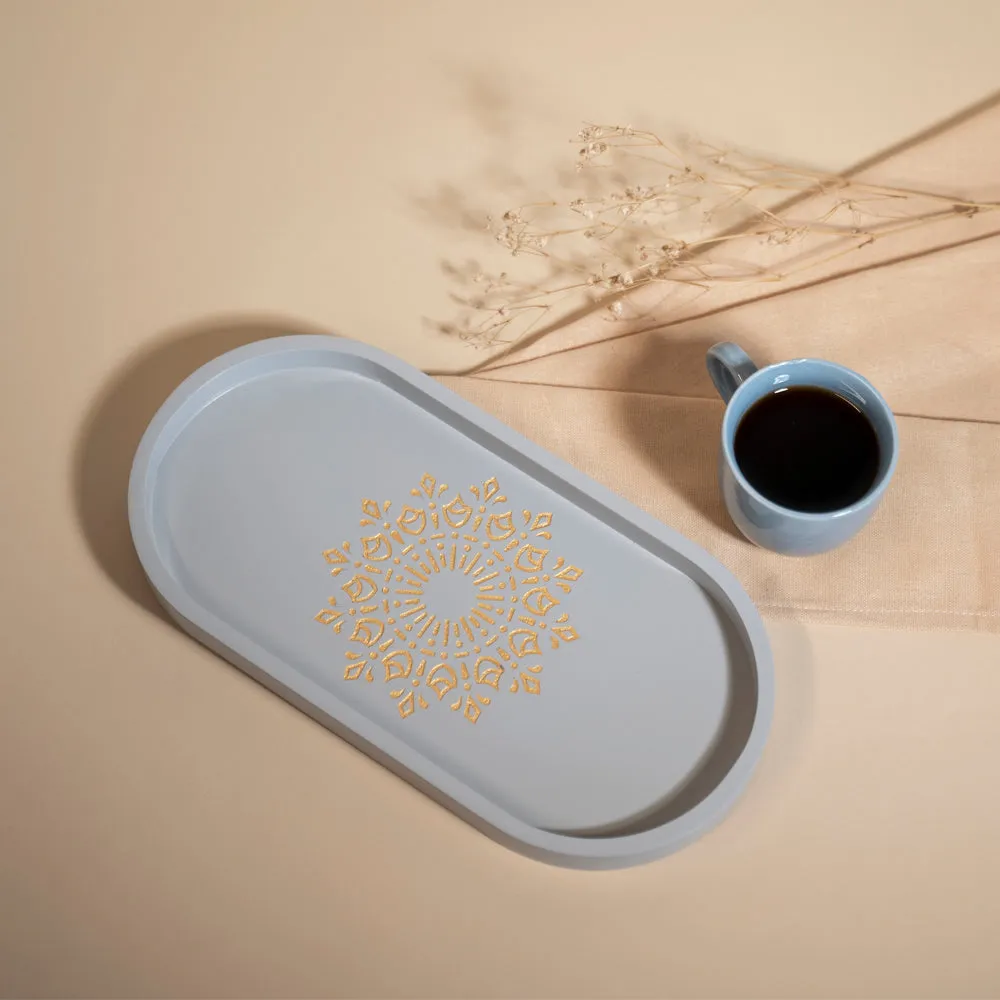 Pebble Grey Oval Tray (S)