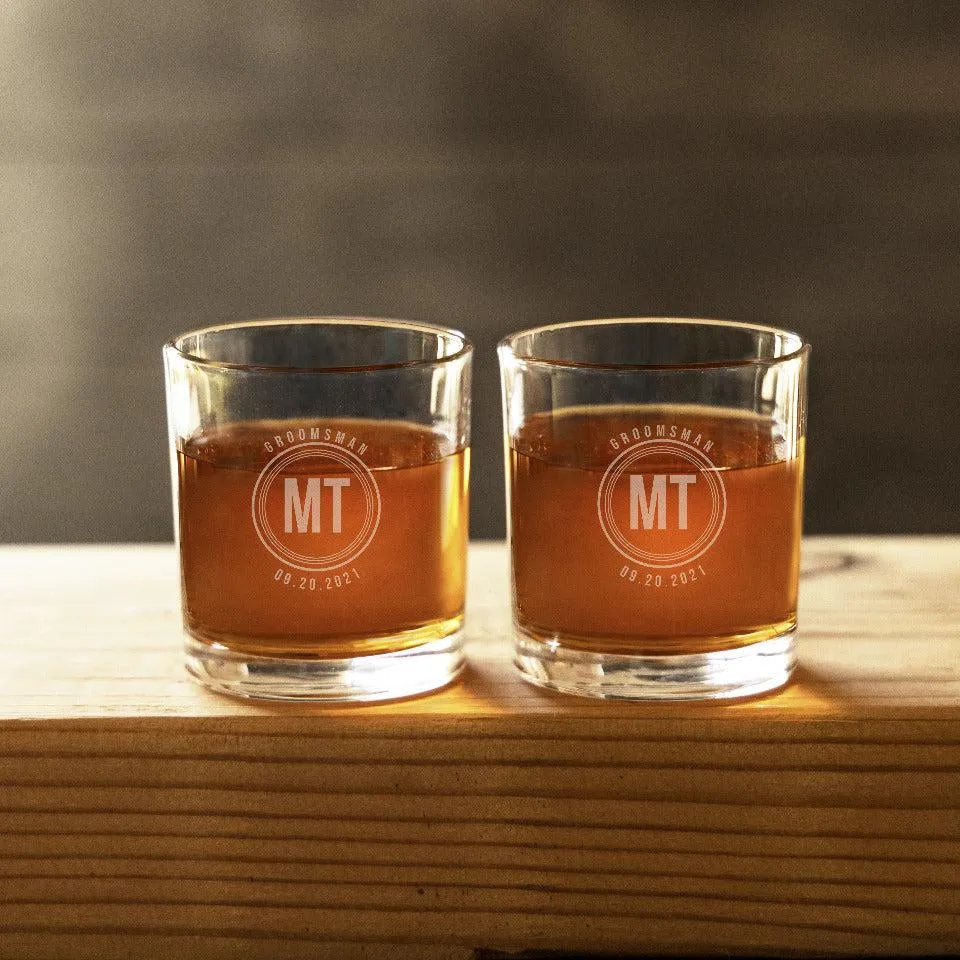 Personalized Groomsmen Lowball Glasses