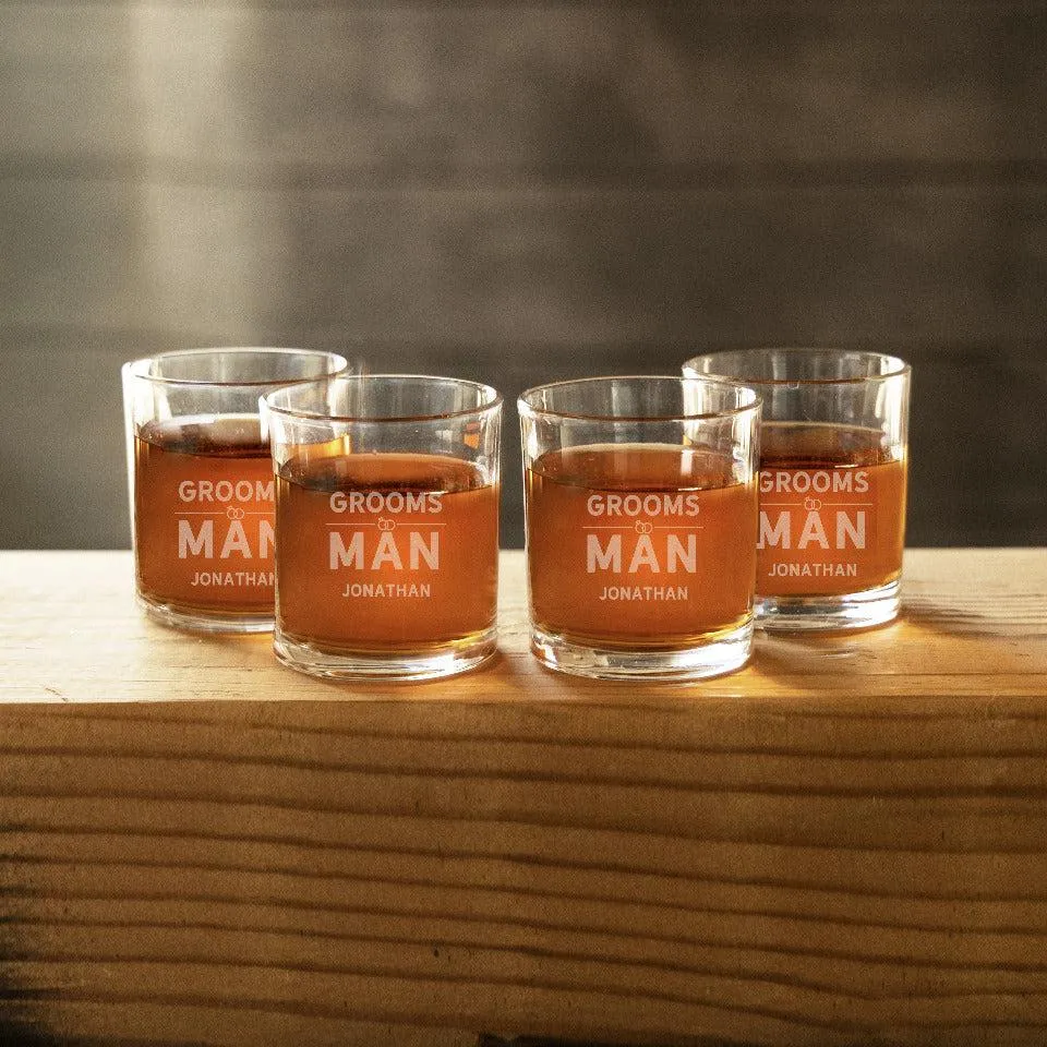 Personalized Groomsmen Lowball Glasses