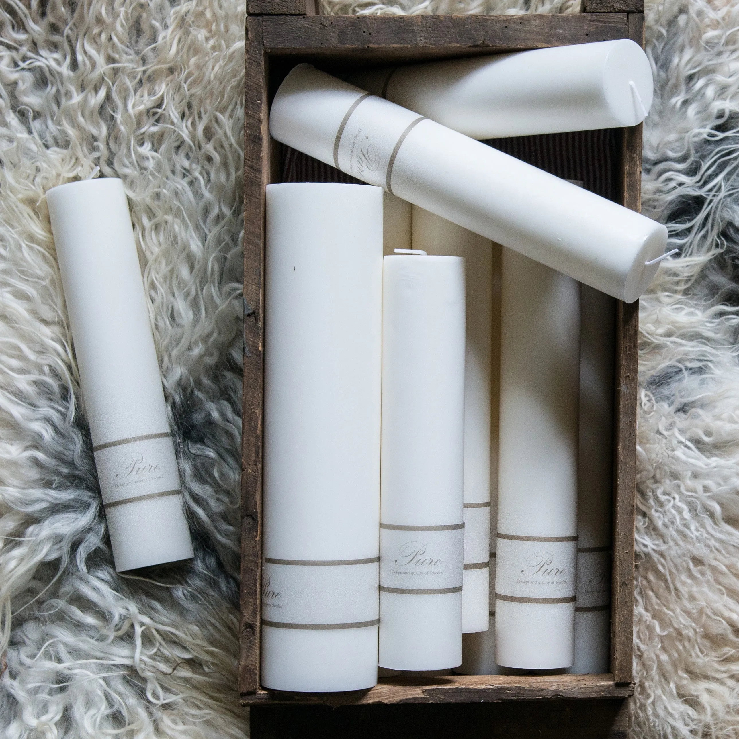 Pure Stearin Pillar Candles - White - 80mm Diameter