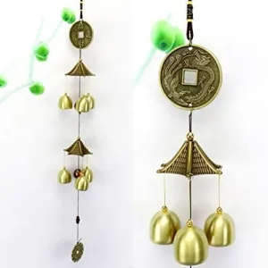 Rcelebrare Wind Chimes Metal Wind Chimes for Home Balcony Garden Positive Energy, Home Decor Hanging Long Brass Bells Gifts for Loved Ones 6 Bells