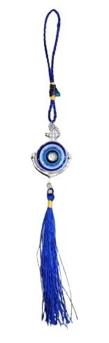 RCW Wall Hanging Showpiece Evil Eye for Home Decoration Half Moon Silver Evil Eye for Good Luck Ornament Amulet for Car, Home and Office for Protection and Blessing