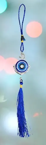 RCW Wall Hanging Showpiece Evil Eye for Home Decoration Half Moon Silver Evil Eye for Good Luck Ornament Amulet for Car, Home and Office for Protection and Blessing