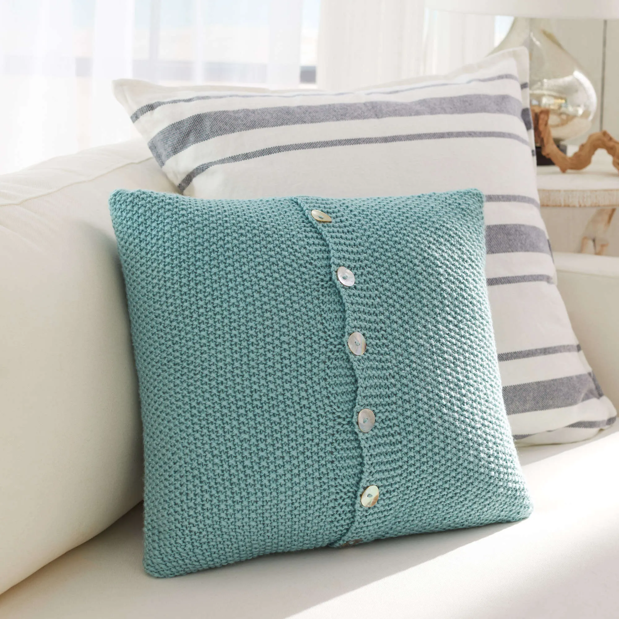 Red Heart Beach House Knit Pillows