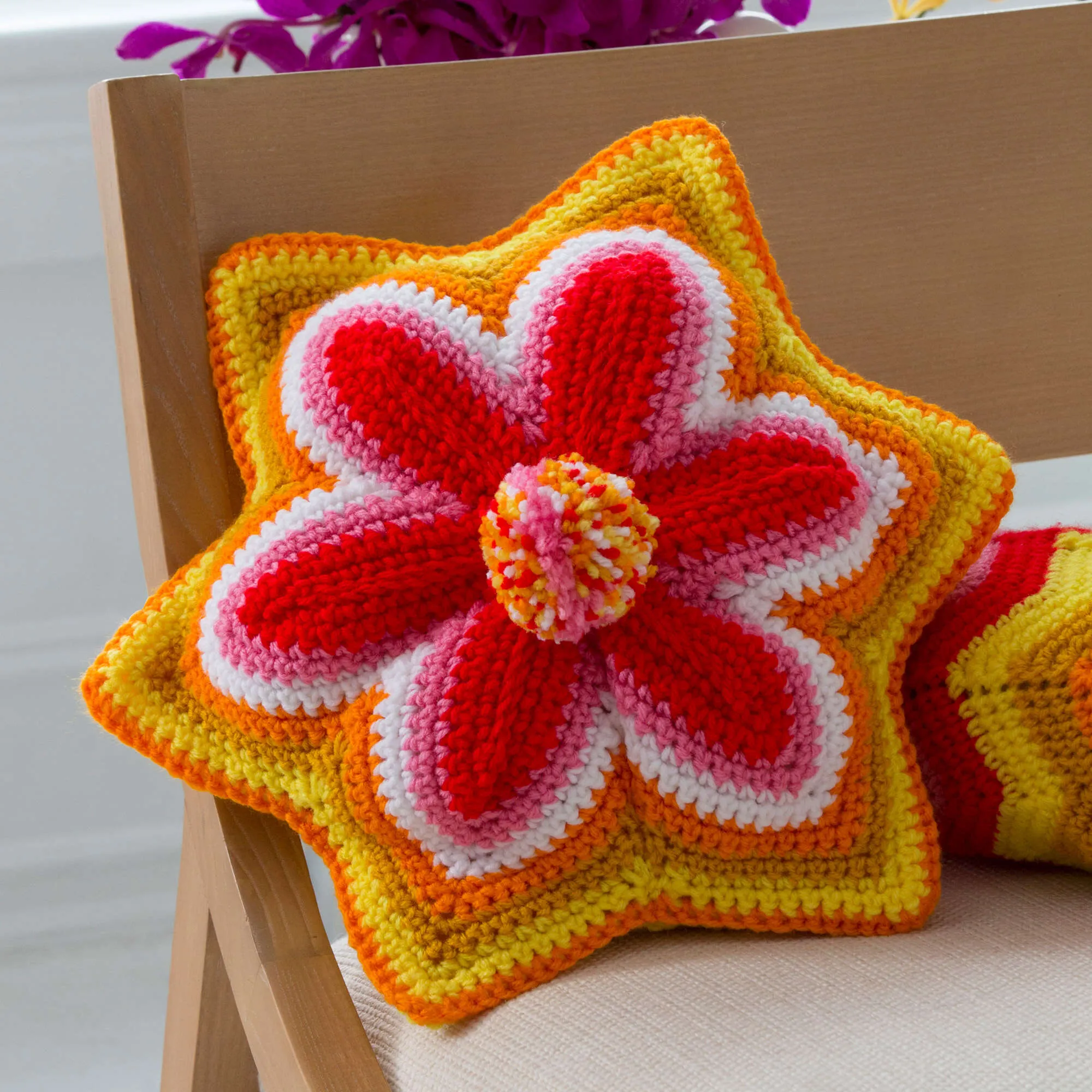 Red Heart Crochet Brighter Days Pillows