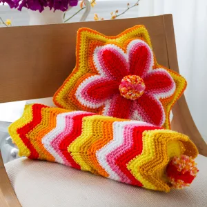 Red Heart Crochet Brighter Days Pillows