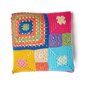 Red Heart Crochet Patched Persuasion Pillows