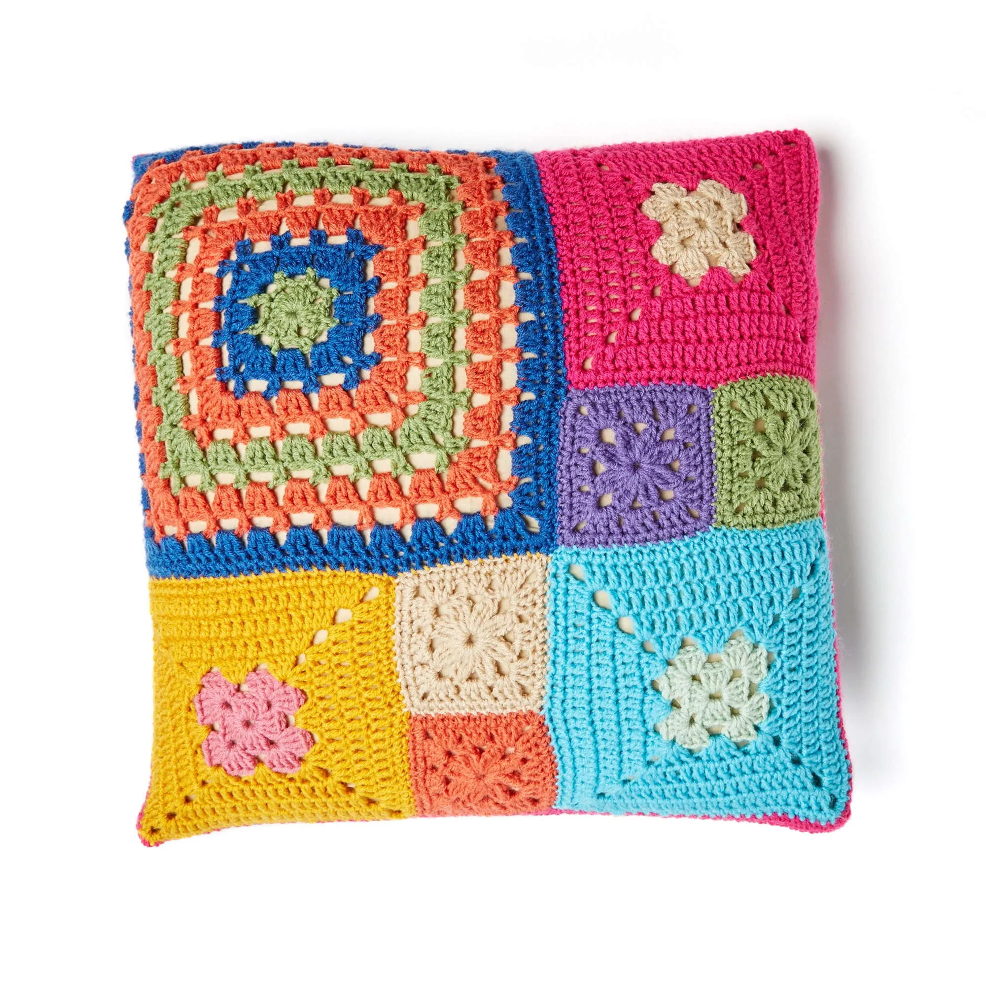 Red Heart Crochet Patched Persuasion Pillows