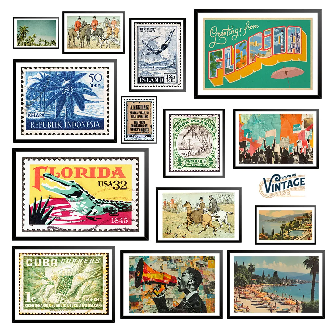 Retro Palm Trees Custom Art