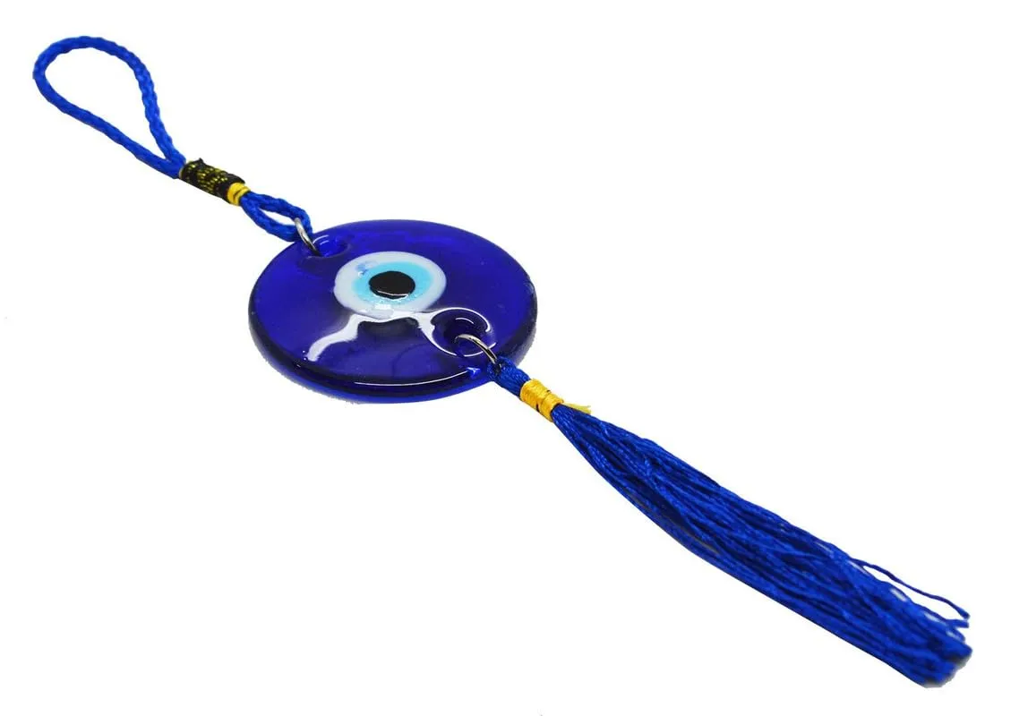 Revashree Craft World 6 Cm Wall Hanging Evil Eye Wind Chimes for Home Décor Items for Living Room Entrance Balcony Garden for Positive Energy Protection Vastu