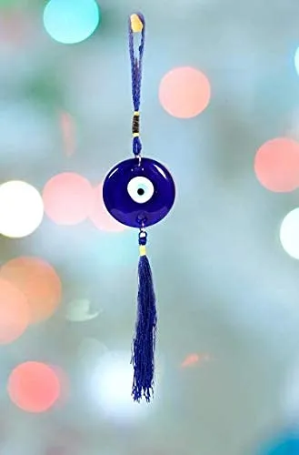 Revashree Craft World 6 Cm Wall Hanging Evil Eye Wind Chimes for Home Décor Items for Living Room Entrance Balcony Garden for Positive Energy Protection Vastu