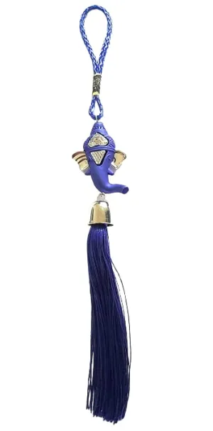 Revashree Craft World Ganesh Latkan Evil Eye Car Hanging Handmade Hangings for Positivity (Can be Used as Home Decor, Gift, Wall Hangings, Meditation Room, Yoga Temple, Wind Chime)