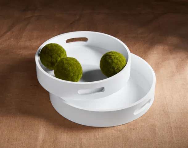Round Wood Lacquer Tray