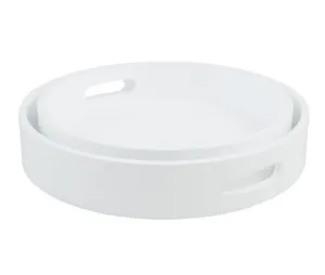 Round Wood Lacquer Tray