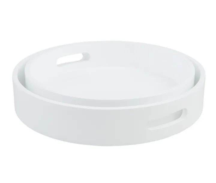 Round Wood Lacquer Tray