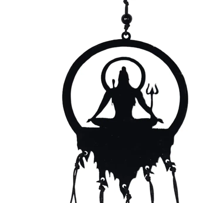 RPH Handicrafts Dream Catcher Shiv ji for car Hanging | Positive Vibes Ornament Mirror Hanging Small 9 x12cm (White B)
