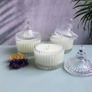 Ruya's Handcrafts Lunar Glow Single Wick Rose Quartz Stone | Mood Enhancer That Evokes Childhood Memories, Therapy Candles | Love Spell Candles (Lush Nodes)