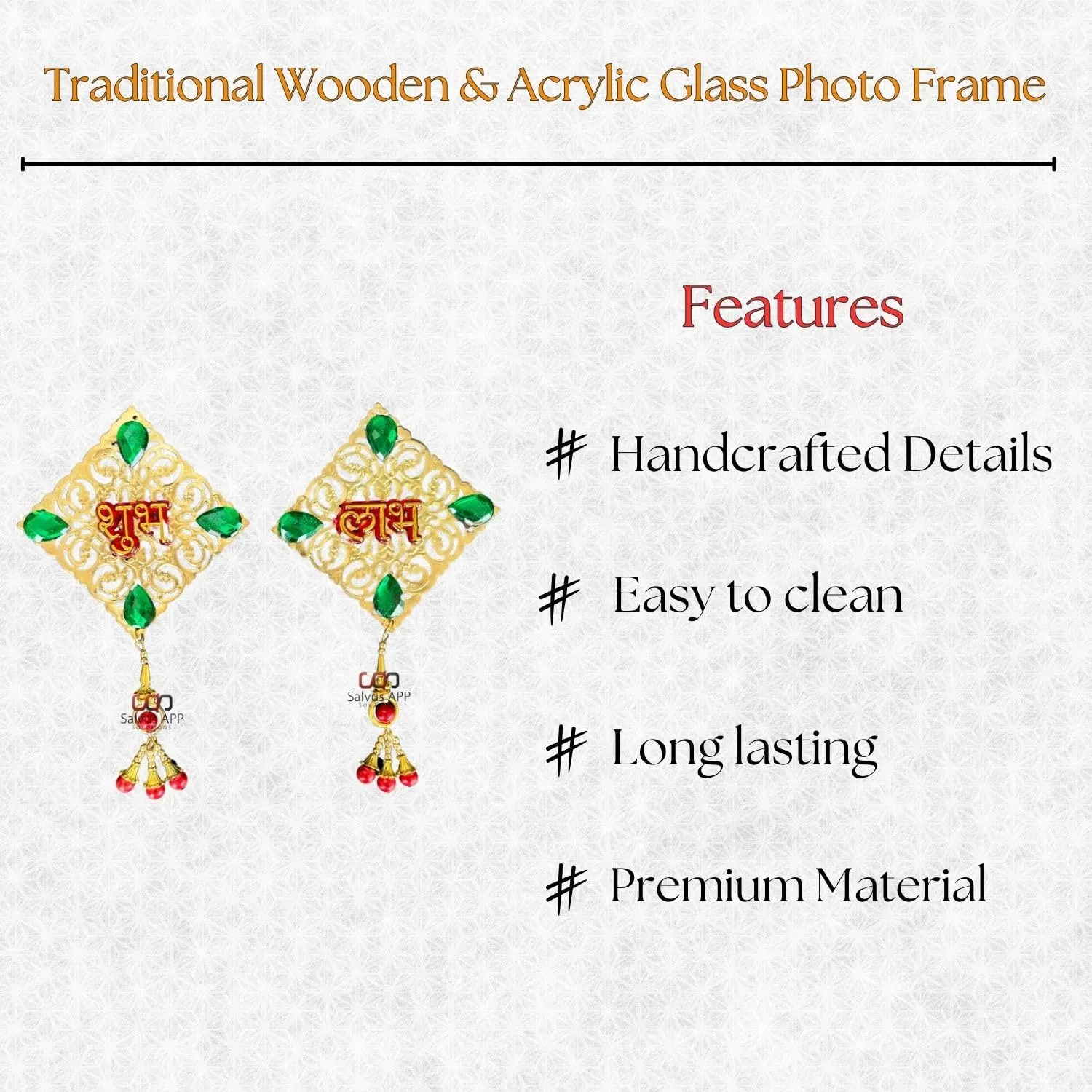 Salvus APP SOLUTIONS Diwali Shubh Acrylic Multicolour Labh Door Wall Hanging Decoration Shubh Labh Door Hanging Diwali Wall Hanging (Multi_ 9x18 (Lxh) Cm)