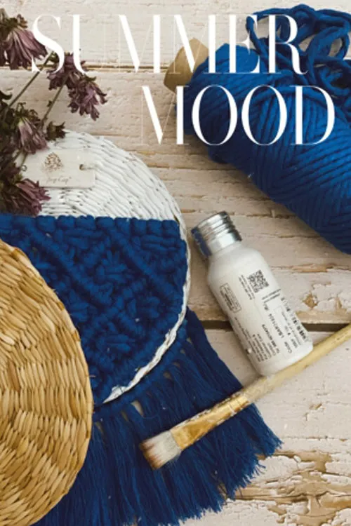 Santorini Blue Macrame Basket Wall Decor