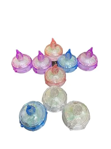 Sardarji | Flameless Waterproof Floating LED Candles, Battery Powered Flickering LED Floating Warm White Votive Tea Lights Candles for Wedding, Party, Centerpiece, Pool, Home Decor (Round (Set of 24))