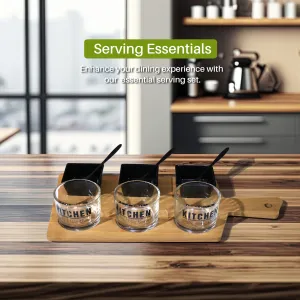 Snow Flake Serving Set: 10PC Elegant Tray with Glass Bowls | Cotton Home UAE