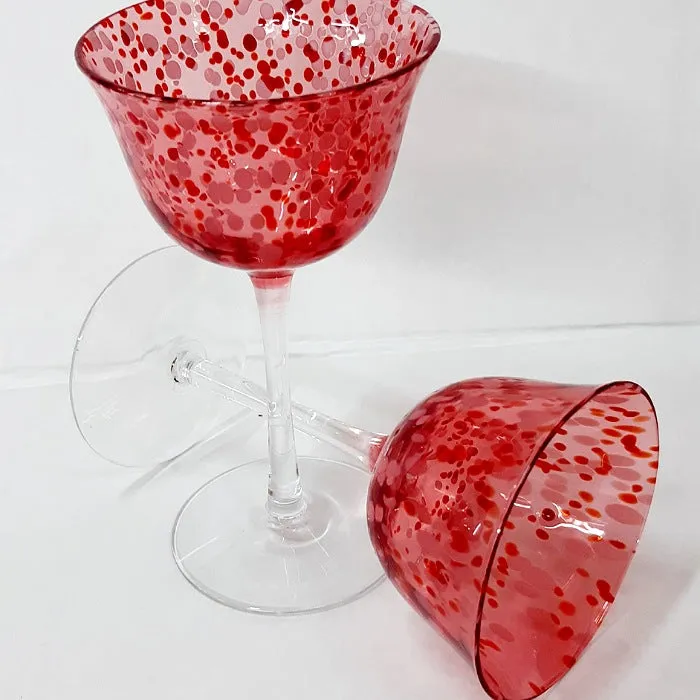 SPECKLED COUPE SET 2 GLASSES