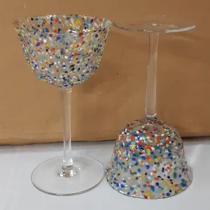 SPECKLED COUPE SET 2 GLASSES