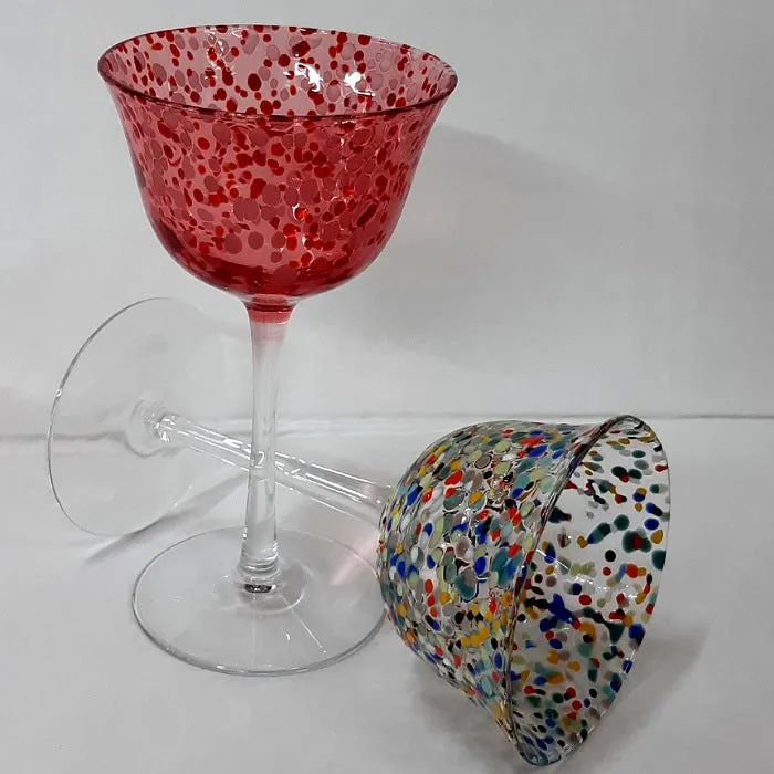 SPECKLED COUPE SET 2 GLASSES